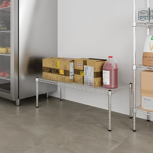 18" Deep x 42" Wide x 14" Height Wire Shelving Kit | 1-Tier | NSF Commercial Storage Rack Unit - size: 18" Deep x 42" Wide