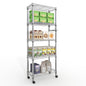 Garvee 5-Tier Storage Shelves Heavy Duty Metal Wire Rack Shelving, 1100 LBS Capacity Rolling Storage Rack with Wheels, for Living Room Pantry Kitchen Bedroom Organization - size: 61"H x 23.6"W x 11.8"D