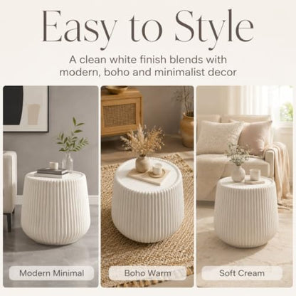 Twisted Solid Wood Accent Table, Hand-Carved Sculptural End Table, 12x12x16 inch Rustic Wooden Stool, Modern Geometric Side Table for Living Room Bedroom, Natural Wood Nightstand Plant Stand - color: Style A-natural