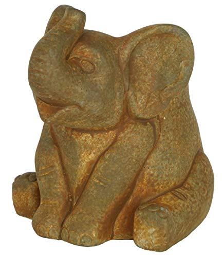 GROWSCAPE Cement Buddies Animal Planter - Cute Desk Decoration - UV Coated Animal Vase w/Removable Drain Plug - Succulent Planter for Indoor/Outdoor Use (Elephant Planter, Rust, Small) - color: Rust, size: Small, style: Elephant