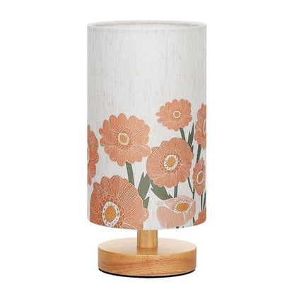 Fenmzee Sunflower Table Lamp for Bedroom - Inline Control, Small Bedside Lamp with 3000K A15 LED Blub, Easy Assembly (Sunflower Cream Shade, 9" Inline Control) - color: Sunflower Cream Shade