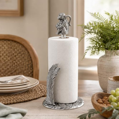 Arthur Court Monkey Paper Towel Holder - Aluminum Safari Design - 15 Inch Tall Countertop Accessory - size: Monkey