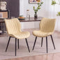 Kidol & Shellder Dining Chairs Set of 2, PU Leather Upholstered Kitchen Chairs with Back Armless, Mid Century Modern Side Chair for Dining Room, Living Room, Lounge, Restaurant, Beige - color: Beige
