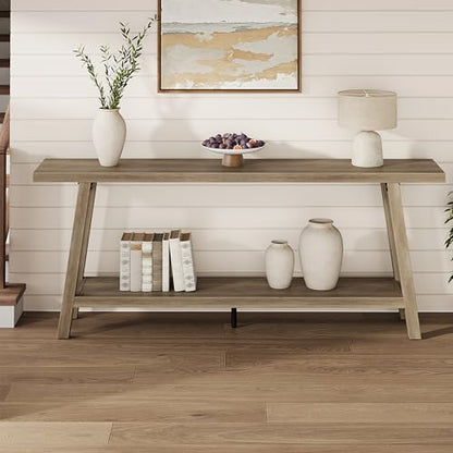 GarveeHome 70.87" Extra Long Console Table, Narrow Sofa Table Behind Couch, Rusitc Pear Entryway Table for Hallway Living Room Foyer, Farmhouse Accent Skinny Table, Rusitc Pear, 70.87" L x 14.02" W - color: Rustic Pear, size: 70.87"L x 14.02"W x 31.5"H