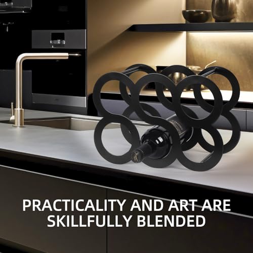 Wine Rack Countertop, Freestanding Creativity Modern Small Wine Holder, Tabletop Wine Stand for Kitchen Wine Bar Inside Cabinet, Pantry Decor-6 Bottle (Diameter < 3 inches)