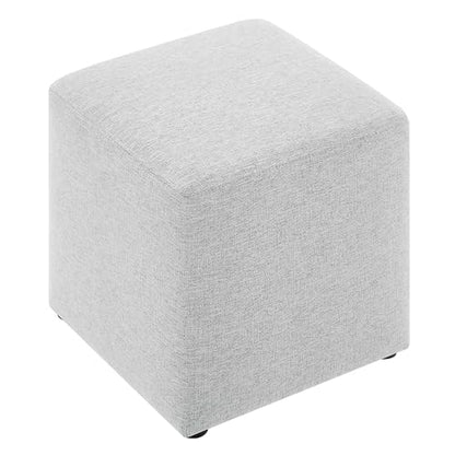 Modway 17" Square Woven Heathered Fabric Upholstered Upholstered Ottoman - color: Heathered Weave Light Gray