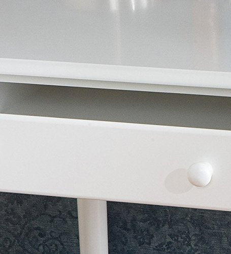 SEI Furniture - Writing 2-drawer Desk- Crisp White - Transitional Design, White Finish - Ideal for Home Office, Bedroom (HO8800) - color: Crisp White