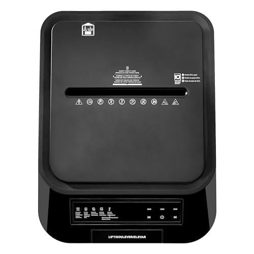 Amazon Basics 200-Sheet Auto Feed Cross-Cut Paper Shredder, High Security P-4, Anti-Jam, 8.5 Gallon Pullout Bin, Black - color: Black, size: 200 Sheet