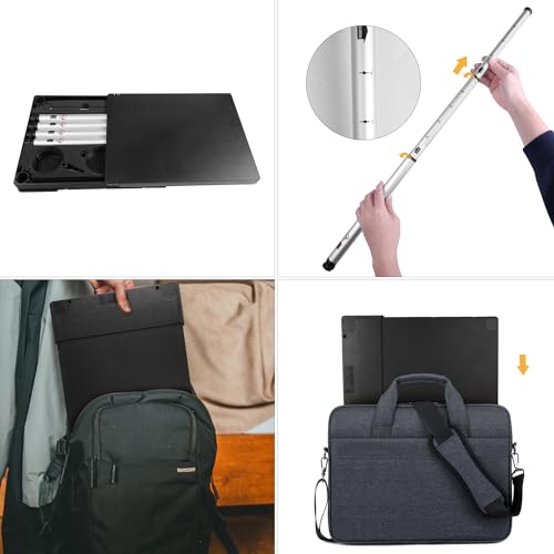 Portable Laptop Computer Desk Stand Table Foldable Compact Lightweight Adjustable Height 19-29 inches for Travel Remote Work Home Office School Debate