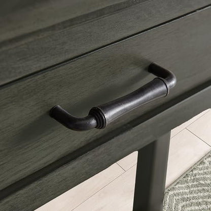Topol Tray Edge Solid Wood Console Table with Drawer and Shelf, Smoke Gray Wash, Perfect for Entryways, Hallways, and Living Rooms – Leick Home, 10127-GR - color: Smoke Gray