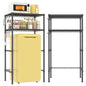 REIBII Mini Fridge Shelf with Storage, 2-Tier Adjustable Metal Shelving Unit with 8 Hooks,176 LBS Heavy Duty Organizer Rack for Dorm Room,Apartment, Kitchen and Office,52.36" H x 26.38" W x 18.1" D - size: 26.38Wx18.1Dx52.36H