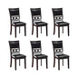 New Classic Furniture Gia Dining Chair (Set of Six), Black PU Upholstered Seat & Back Rest, Ebony - color: Ebony, size: Set of 6, style: Dining Chair