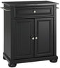 Crosley Furniture Alexandria Granite Top Small Portable Rolling Kitchen Island Storage Cart, Microwave Stand, Black - color: Black, style: Solid Black Granite Top
