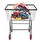 Wire Laundry Cart, Commercial Laundry Basket Cart with Wheels, 26.77"D x 21.5"W x 26"H Heavy Duty Steel Wire Hamper for Clothes Storage, Steel Frame with Galvanized, 4" Casters