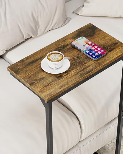 TUTOTAK C Shaped End Table, Tv Tray, Small Side Table, 28.7 inch Tall Couch Table, Tray Table, Sofa Table, Living Room, Bed Room, Brown TB01BB071 - color: Brown
