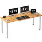 Need 63 Inch Large Computer Desk, Ample Legroom, Teak Top White Metal Frame | Home Office Desk, Basic Sturdy Writing Table, Adjustable Feet, Water-Resistant, Dorms & Bedrooms, Easy Assembly, Game & Study - color: Teak & White, size: 63 inches