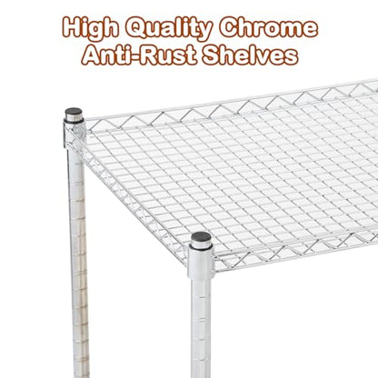TrailBlaze Kitchen Utility Cart, 2-Tier Wire Rolling Utility Cart, Stainless Steel Service Cart w/Wheels and Adjustable Storage Rack Handle - for Laundry, Garage, Bathroom - Low Handle - size: 2-Tiers low handle