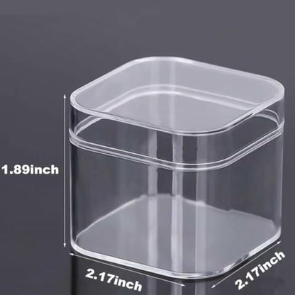 KissYou Small Acrylic Box Clear Display Box with Lid Jewelry Storage Organize Container Wedding Party Gift Boxes - size: 2.17 x 2.17 x 1.89 Inch