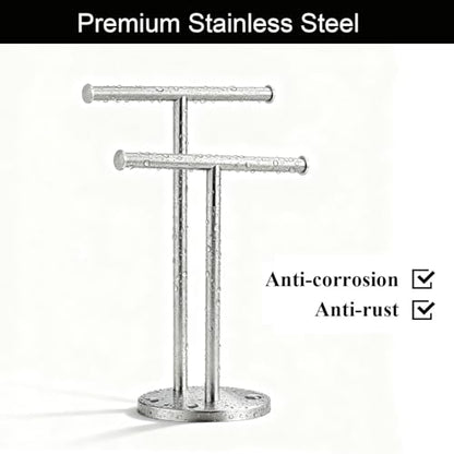 Hand Towel Holder, NEWRAIN Double Countertop Hand Towel Holder Stand, Stainless Steel Free Standing Hand Towel Rack with Heavy Base, for Bathroom Kitchen & Counter top, Brushed Nickel - color: Brushed Nickel, style: 2-Tier