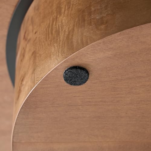 31.49'' Round Coffee Table Modern Wood Coffee Table for Living Room, Contemporary Circle Drum Pedestal Style, Burl Wood Veneer, Easy Assembly, Walnut - color: Ø31.49''-burl Wood