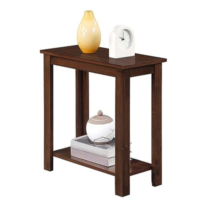 Convenience Concepts Designs2Go Baja Chairside End Table 23.75"- Modern Living Room Table with Storage Shelf, Transitional Bedside Table, Espresso - color: Espresso