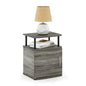 Furinno JAYA Utility Design End Table, French Oak Grey - color: French Oak/Black, size: 1-Pack