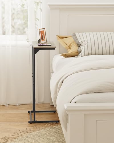 TUTOTAK C Shaped End Table, Small Side Table, Set of 2, 28.7 inch Tall Couch Table, Sofa Table, Living Room, Bed Room, Greige TB01BG0712 - color: Greige