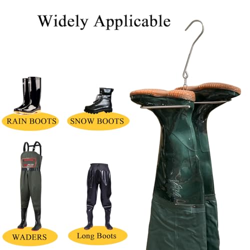 1Pack Fishing Waders Boot Hangers, Stainless Steel Wading Boots Hanger, Wader Hangers for Drying Fishing/Hunting Waders, Boot Drying and Storage Drying - color: Silver-1pack