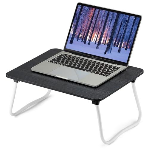 ZEAPTAC Laptop Bed Desk, Foldable Lap Desk, Portable Lap Table, Bed Table, Laptop Stand, Lightweight & Mini Table for Breakfast/Picnic/Drawing/Couch/Floor - Black - color: Black