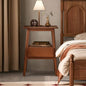 JIKUGO Nightstand Mid Century Modern and Drawers Display Cabinet for Bedroom Bamboo Bedside Tables 21.9x15.8x14.2in Night Stands Bed Side Table - color: Walnut