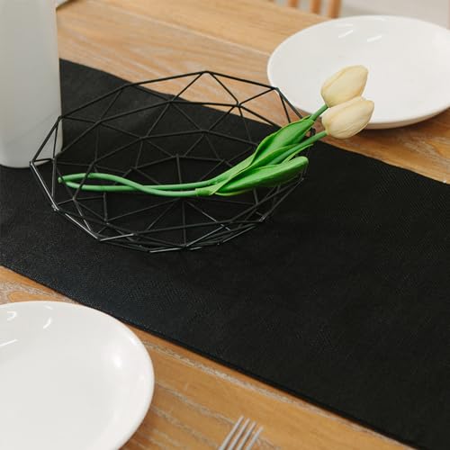 Set of 4 Rectangular Handmade Placemats Heat Resistant Dining Table Place Mats Kitchen Table Mats 12x18 Black - color: Black, size: Rectangular Placemats 12" x 18"