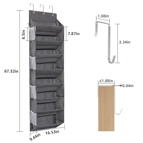 Over the Door Shoe Organizer Hanging with 8 Mesh Pockets 8 Wire Large Deep Pockets, 50lbs Weight Capacity Fits 16 Pairs Shoes Door Shoe Rack Store for Closet and Narrow Door 1 Pack - style: 8 Layer
