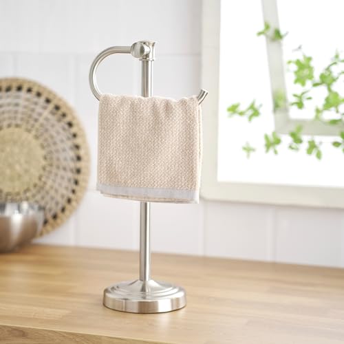 Stand Hand Towel Holder, Countertop Towel Bar, Brushed Nickel | 17 Inch Bathroom Towel Hanger, Freestanding Vanity Counter Top Towel Holder, Towel Ring Hardware Accessories, Stainless Steel - color: Brushed Nickel