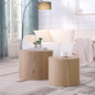 Round Coffee Table Set of 2, Nesting Coffee Table and End Table Set Wood Small Circle Drum Side Table for Living Room Office, No Assembly,Wooden - color: Wooden