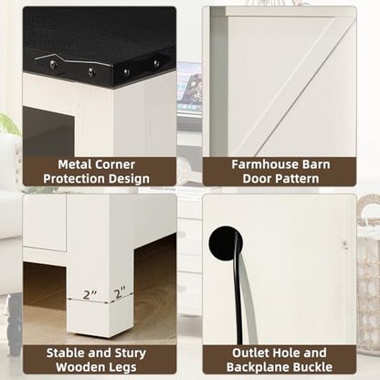 Joaxswe Night Stands with Charging Station Set of 2, Farmhouse Nightstand, White Wooden Bedside End Tables with 2 Drawers and Open Shelf, Bed Side Table for Bedroom, Living Room, Closet, Office - color: White, size: 2 pack
