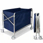 Industrial Laundry Cart with Wheel 12 Bushel (400l) Commercial Collapsible Laundry Hamper Large Heavy Duty Rolling Basket Waterproof Laundry Trucks for Home Organizer Storage - color: Blue