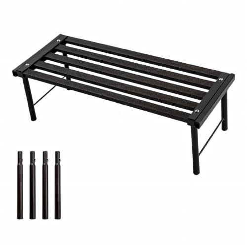 Metal Plant Stand, Rust-proof Aluminum Flower Pot Stand, Heavy Duty Planter Display Shelving for Patio Balcony Garden Living Room Decorative (Black, 23.6 Inch) - color: Black, size: 23.6 Inch