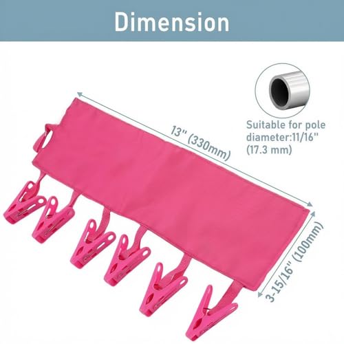 TamBee Travel Hangers Foldable for Suitcase Clothespin Travel Portable Folding Clothes Drying Hanger with 6 Clips Pack of 3 (Black, Red, Rose red) - color: Black, Red, Rose Red