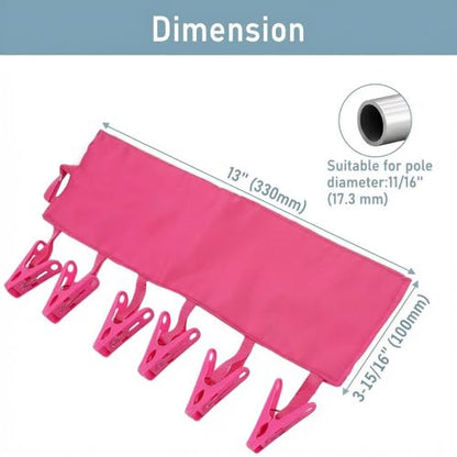 TamBee Travel Hangers Foldable for Suitcase Clothespin Travel Portable Folding Clothes Drying Hanger with 6 Clips Pack of 3 (Black, Red, Rose red) - color: Black, Red, Rose Red