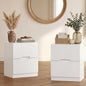 RoyalCraft White Nightstand Set of 2, Night Stand with Drawers, Modern Bedside Table with Handless Design, Wood End Table for Bedroom, Hallway - color: White, size: 2 Pieces