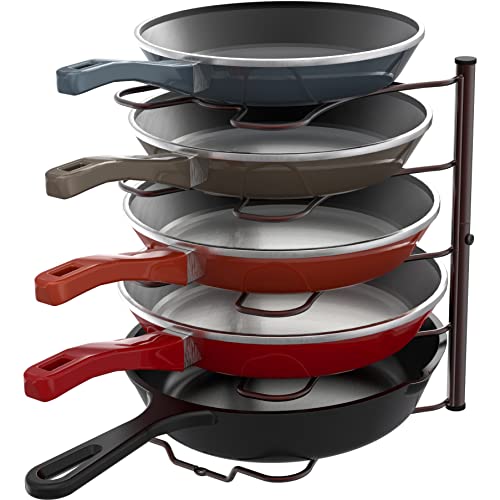 Simple Houseware Cabinet Pantry Pot and Pan Organizer Holder Rack, Bronze - color: Bronze
