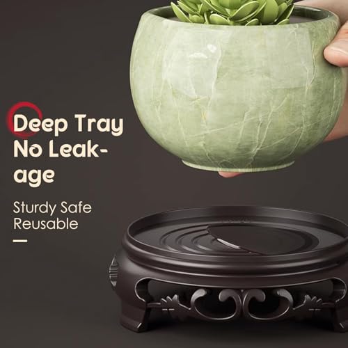 2Pcs Plant Stand, 5.3in Round Riser Flower Pot Display Stand Base Plant Rack Holder Planter Tray Lotus Pedestal Vase Base for Desktop Counter Room - size: 5.3in