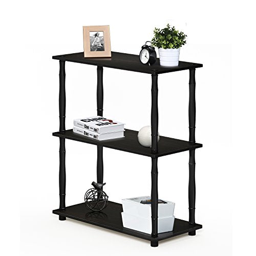 Furinno Turn-N-Tube 3-Tier Compact Multipurpose Shelf Display Rack with Classic Tube, Espresso/Black - color: Espresso/Black, size: 3-Tier Classic Tube