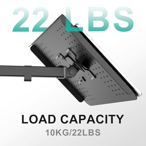 WALI Dual Arm Laptop and Monitor Desk Mount for 17" Notebook and Up to 27" Screen, Fully Adjustable Monitor Arm with Laptop Tray, VESA 75x75 100x100, Holds up to 22 lbs, Black (M001LP) - size: Dual, style: Adjustable Desk Mount
