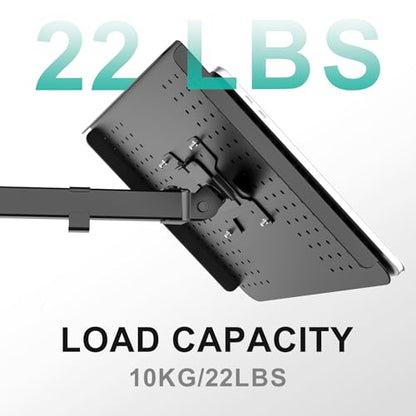 WALI Dual Arm Laptop and Monitor Desk Mount for 17" Notebook and Up to 27" Screen, Fully Adjustable Monitor Arm with Laptop Tray, VESA 75x75 100x100, Holds up to 22 lbs, Black (M001LP) - size: Dual, style: Adjustable Desk Mount