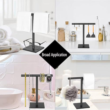 Freestanding Hand Towel Holder Countertop Modern Stand Towel Rack with Square Base Space Saving 304 Stainless Steel Hand Towel Holder Matte Black Finished - color: Freestanding Stainless Steel Towel Rack Matte Black on Countertop