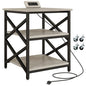 METYERRY 23.6"x23.6" Large Printer Stand with Power Outlet, 3 Tier Cart | Adjustable Shelf, Fits 3D Printers, Laser Printers and Heat Press, 200 lbs Heavy Duty, Industrial Wheels, Home Office - color: Greige