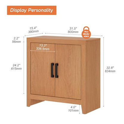 WAMPAT Farmhouse Wood TV Stand with Storage Cabinet for TVs up to 50 Inch, 31.5" Entertainment Center, Media Console Table for Living Room, Dining Room & Entryway, Mocha - color: Mocha