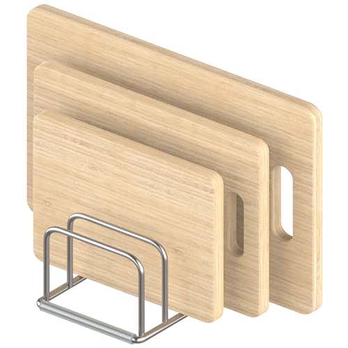 KORRTFID Cutting Board Organizer Stand Holder,304 Stainless Steel Chopping Board Holder,Pot Pan Lid Holder Rack kitchen Shelf Bakeware,Cookie Sheets Organizer (1.0 Inch Width Slots) - size: 1.0 in Slot