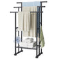 ELYKEN 3 Tier Standing Towel Rack, 40'' Tall Towel Drying Rack Outdoor, Freestanding Floor Towel Rack with Shelf, Pool Towel Blanket Stand, Metal Towel Racks for Bathroom freestanding, Matte Black - color: Black